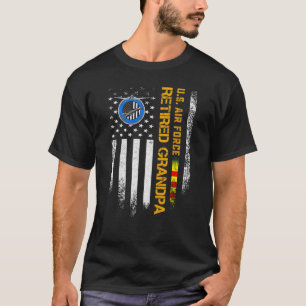 T-shirt Vintage Usa Flag Air Force Vietnam Vétérinaire Ret