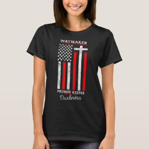 T-shirt Vintage USA Flag Cross Waymaker Promise Keeper Chr
