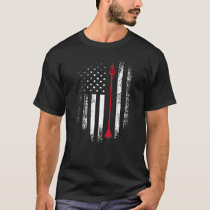 T-shirt Vintage USA Rouge Blanc Arrow Arrow Drapeau améric