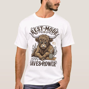 T-shirt vintage vache Highland paresseuse à économ