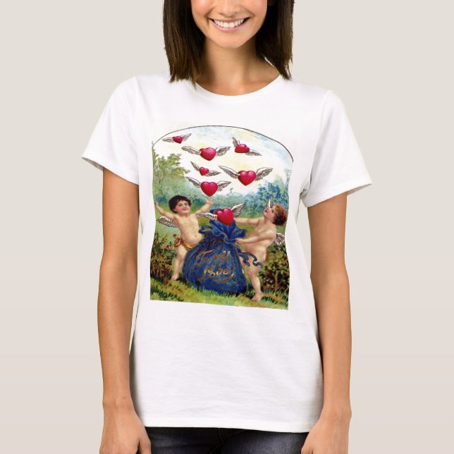 T-shirt Vintage Valentine Cherubs (Devant)
