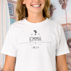 T-shirt Vintage Van Life Équipage de Surfeur Noir et Blanc