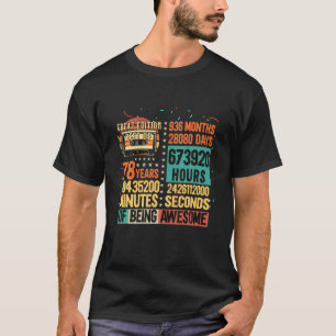 T-shirt Vintage Vie 78 Ans Cassette Rétro 78E Birt
