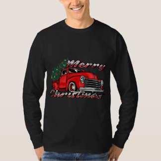 T-shirt Vintage Vieux Camion Rouge Joyeux Noël - Camion Ro