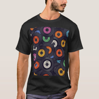T-shirt Vintage Vinyl Records Arrière - plan de musique