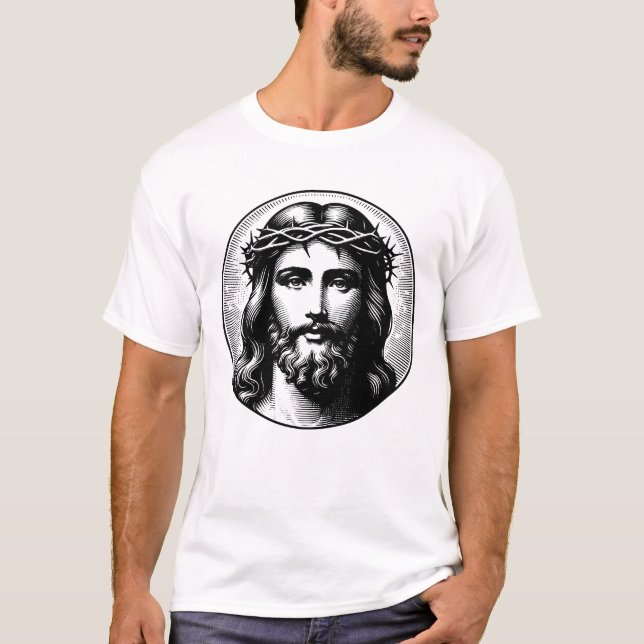 T-shirt Vintage visage de Jésus (Devant)