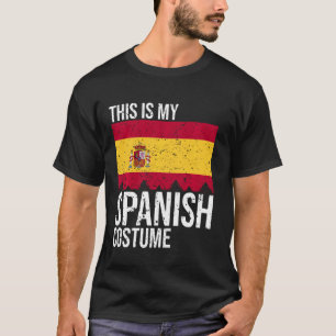 T-shirt Vintage Voici Mon Costume Drapeau Espagnol Pour Ha