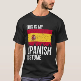 T-shirt Vintage Voici Mon Costume Drapeau Espagnol Pour Ha