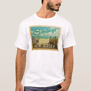 T-shirt Vintage voyage de plage de rivage de New Jersey