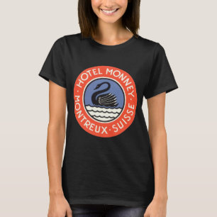 T-shirt Vintage voyage, Swan Bird Hotel Monney Suisse
