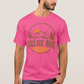 T-shirt Vintage Wallace Idaho Mountain Randonnée Souvenir 