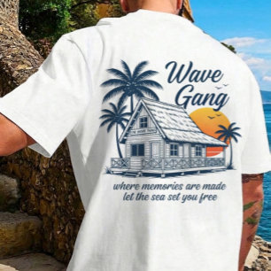 T-shirt Vintage Wave Gang Cabin Beach Tee   Les souvenirs 