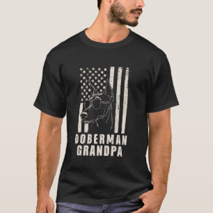 T-shirt Vintage Whippet Doberman Drapeau américain Chien F