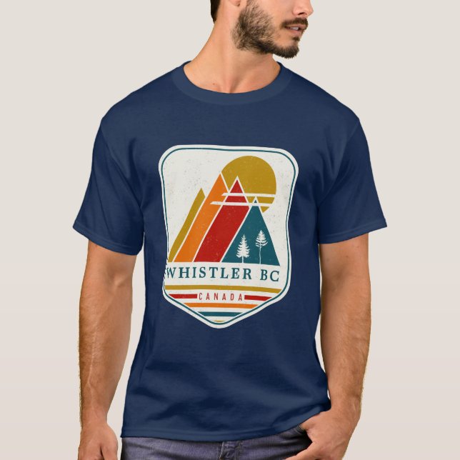 T-shirt Vintage Whistler Canada Souvenir de ski 1980 (Devant)
