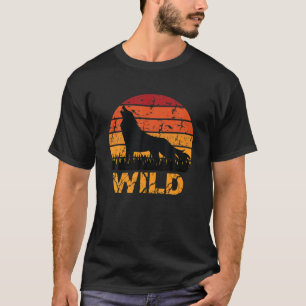 T-shirt Vintage Wild Wolf Wildlife Howling