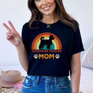 T-shirt Vintage Yorkshire Terrier Chien Maman Coucher du s