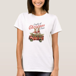 T-shirt Vintages charges Noël réjouir deux lapins dans la 
