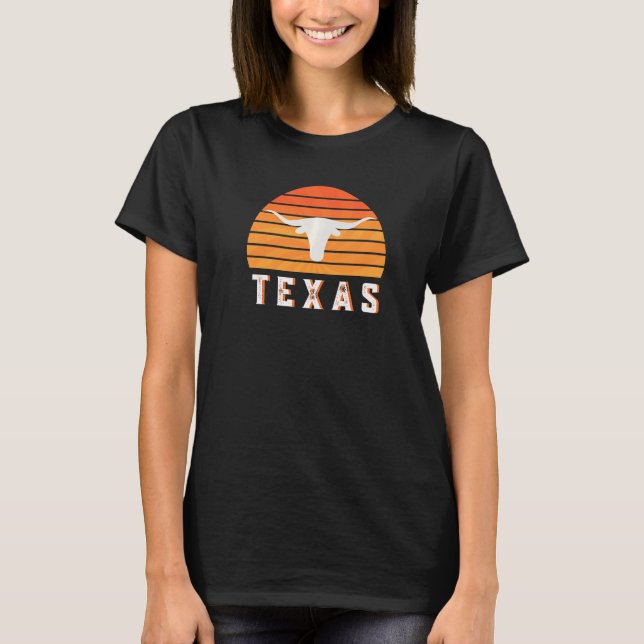 T-shirt Vintge Austin Texas Keep It Weird Longhorn Sunset (Devant)