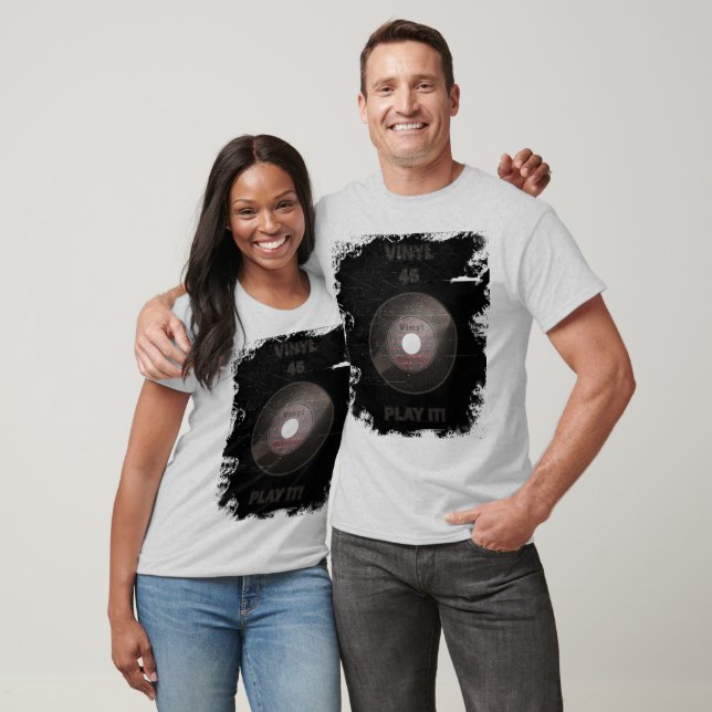 T-shirt Vinyl 45 Jouez-Le ! (Unisexe)