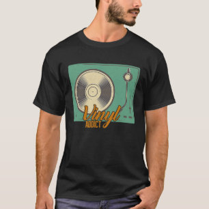 T-shirt Vinyl Addict Disque Musique Chansons Remix Audio B