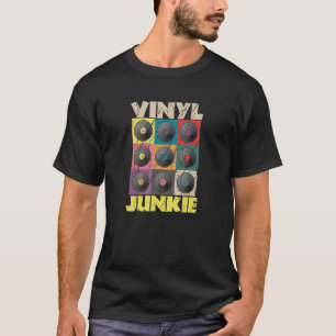 T-shirt Vinyl Junkie Retro Collection de disques Vintage L