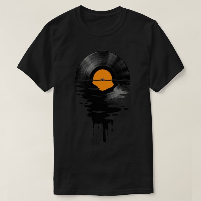 T-shirt Vinyl LP Music Record Sunset Orange (Design devant)