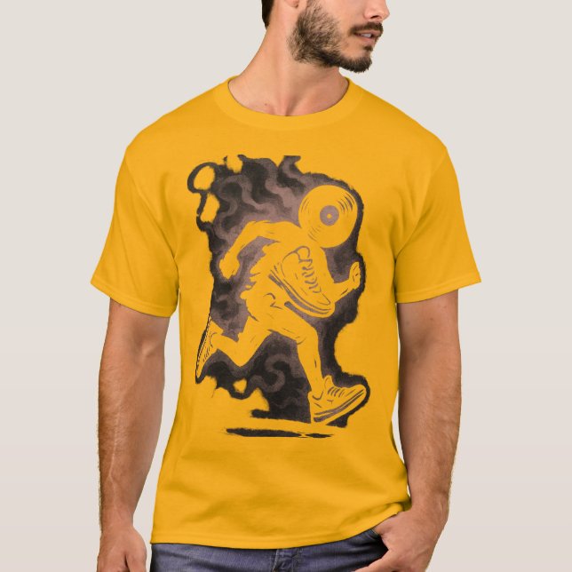 T-shirt Vinyl Runner Skeleton Smoke (Devant)