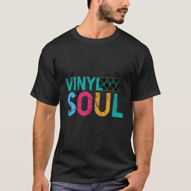T-shirt Vinyl Soul Musicien Old School Musique DJ Tourne-d (Devant)