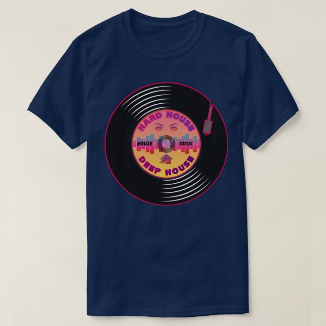 T-shirt Vinyle de la maison profonde (Design devant)