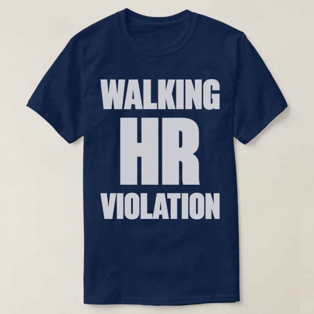 T-shirt Violation HR à pied Blanc drôle (Design devant)