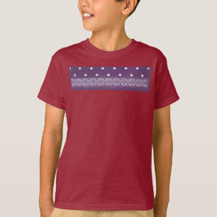 T-shirt Violet blanc À damiers Polka Dot Floral Damask Art