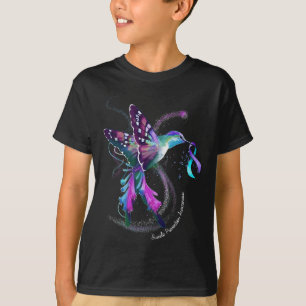 T-shirt Violet Bleu Ruban Prévention Suicide Sensibilisati