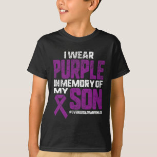 T-shirt Violet En Mémoire De Mon Fils Surdose Sensibilisat