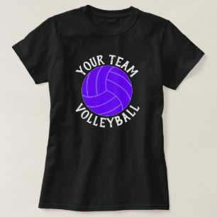 T-shirt violet équipe de volley-ball, joueur et no