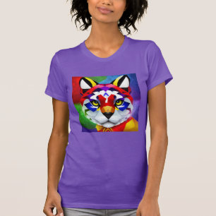 T-shirt violet femmes au chat d'Alexandre