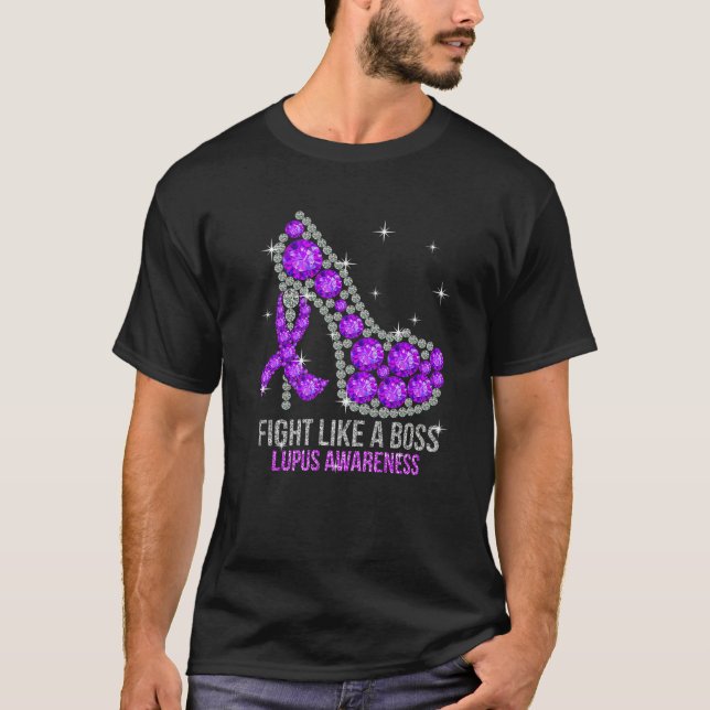 T-shirt Violet Guerrier Combattre Lupus Comme Un Patron (Devant)