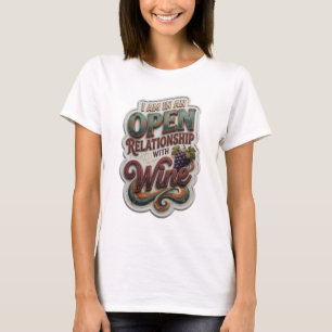 T-shirt Violet JE SUIS EN RELATION OUVERTE AVEC LE VIN v2