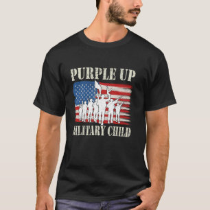 T-shirt Violet pour les enfants militaires Mois de l'enfan