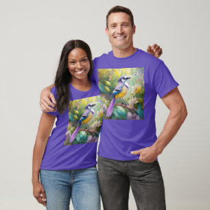 T-shirt Violet Tufted Jay Imaginaire Bird