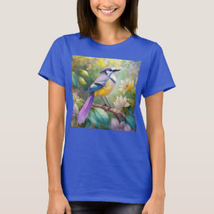 T-shirt Violet Tufted Jay Imaginaire Bird