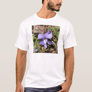 T-shirt Violette à pieds d'oiseau avec bluets