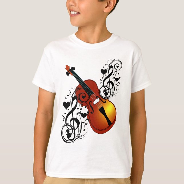T-shirt Violin, Lover at Heart_ (Devant)