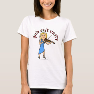 T-shirt Violon de la fille blonde