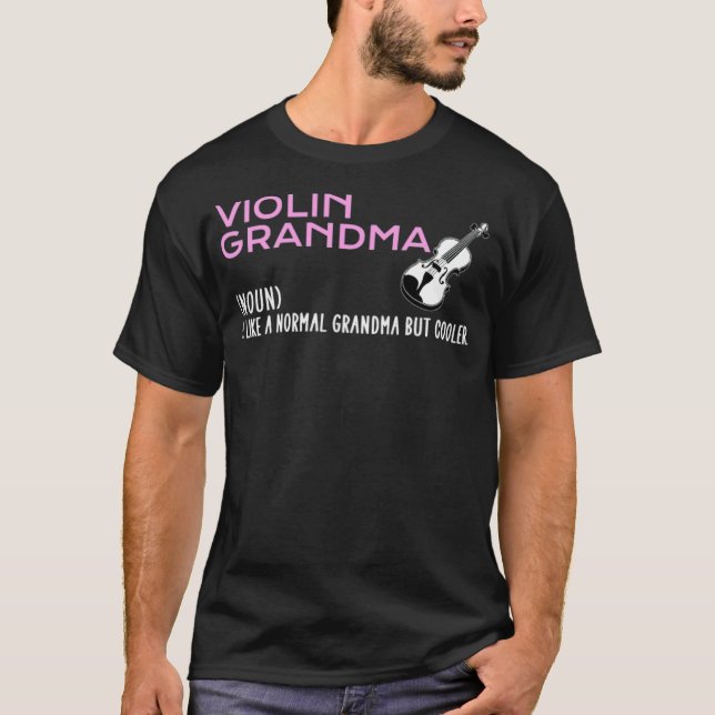 T-shirt violon grand-mère enfants kiddinx (Devant)
