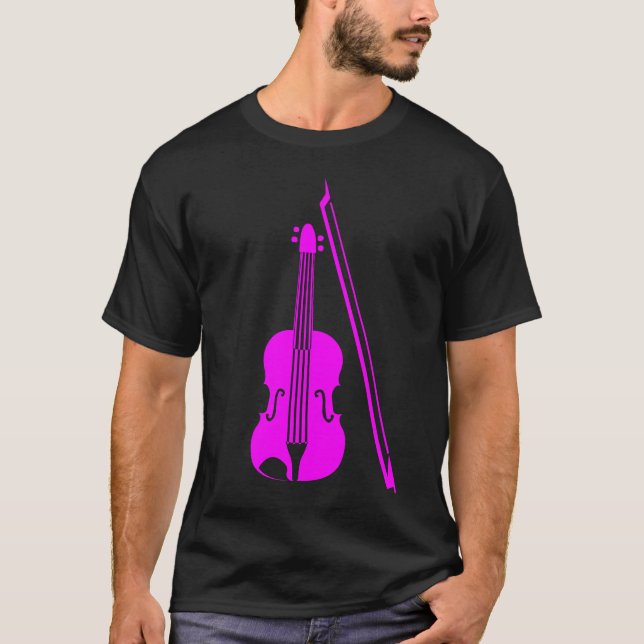 T-shirt Violon - Magenta (Devant)