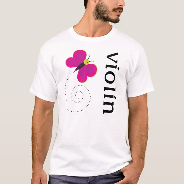 T-shirt Violon mignon de papillon (Devant)