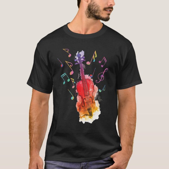 T-shirt Violon pour hommes femmes violoniste joueur de vio (Devant)
