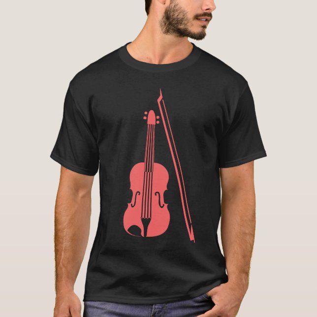 T-shirt Violon - rose tropicale (Devant)