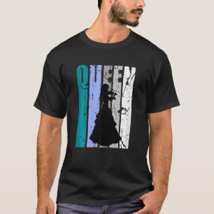 T-shirt Violon vert détendu Reine Turquoise gris Thème Vio
