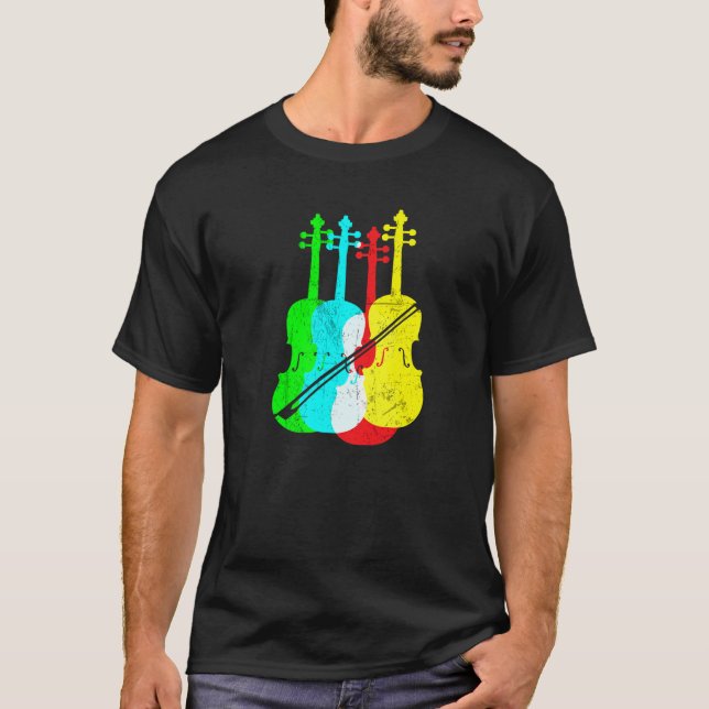 T-shirt Violon violoniste violoniste Lecteur violoncelle V (Devant)